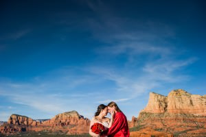 Bell Rock Sedona Red rock wedding portrait